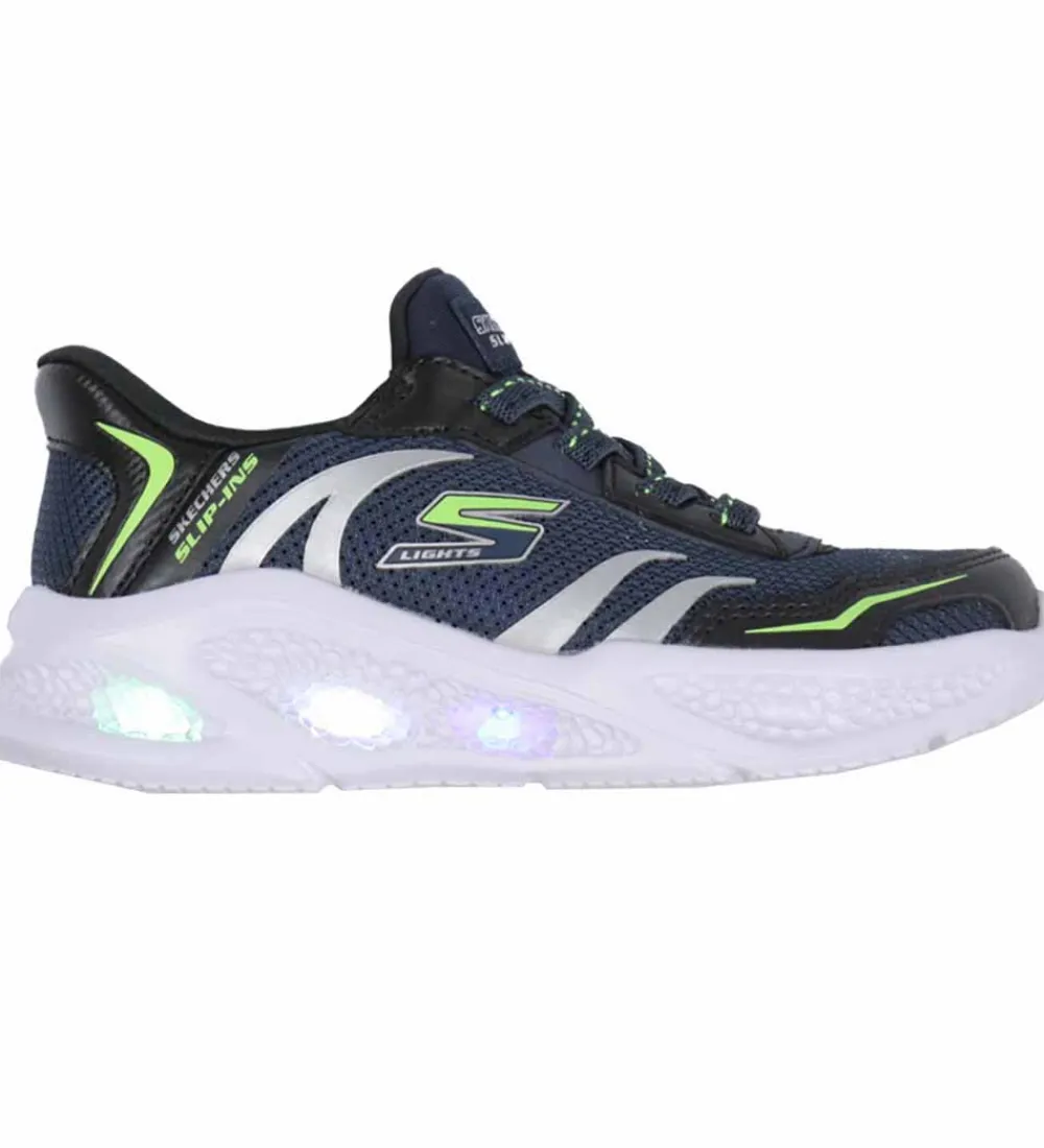 Skechers Blinkesko*Sko m. Lys - Meteor Light - Brisk Beams - Navy/Sort