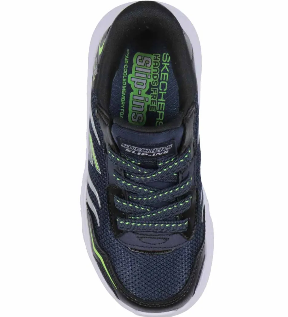 Skechers Blinkesko*Sko m. Lys - Meteor Light - Brisk Beams - Navy/Sort