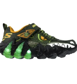 Blinkesko-Skechers Sko m. Lys - Skech-O-Saurus - Olive