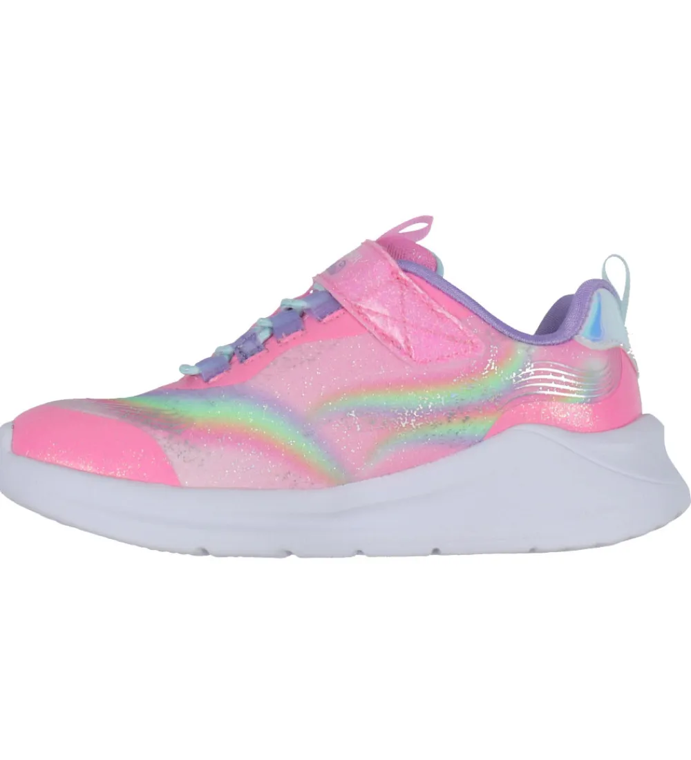 Skechers Blinkesko*Sko m. Lys - Unicorn Chaser - Pink/Multi