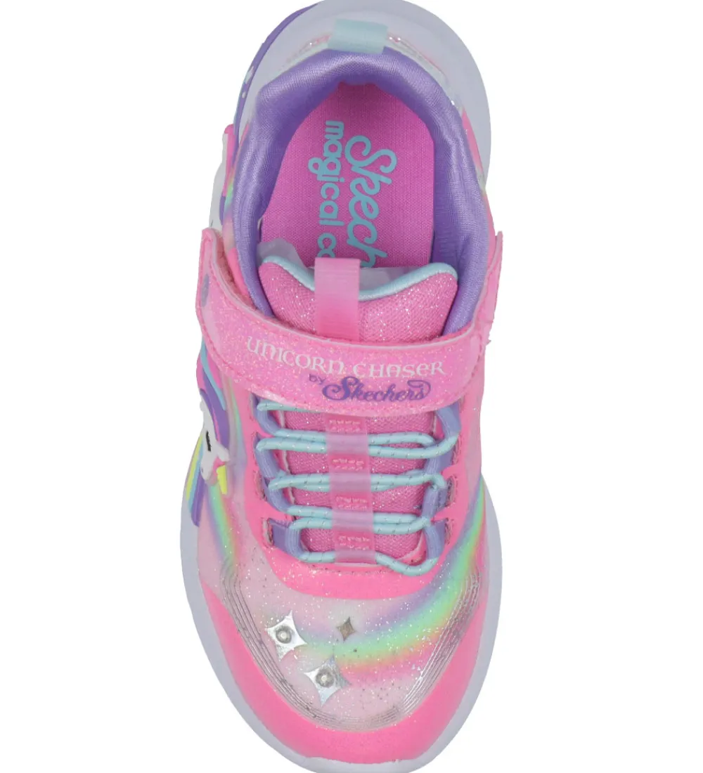Skechers Blinkesko*Sko m. Lys - Unicorn Chaser - Pink/Multi