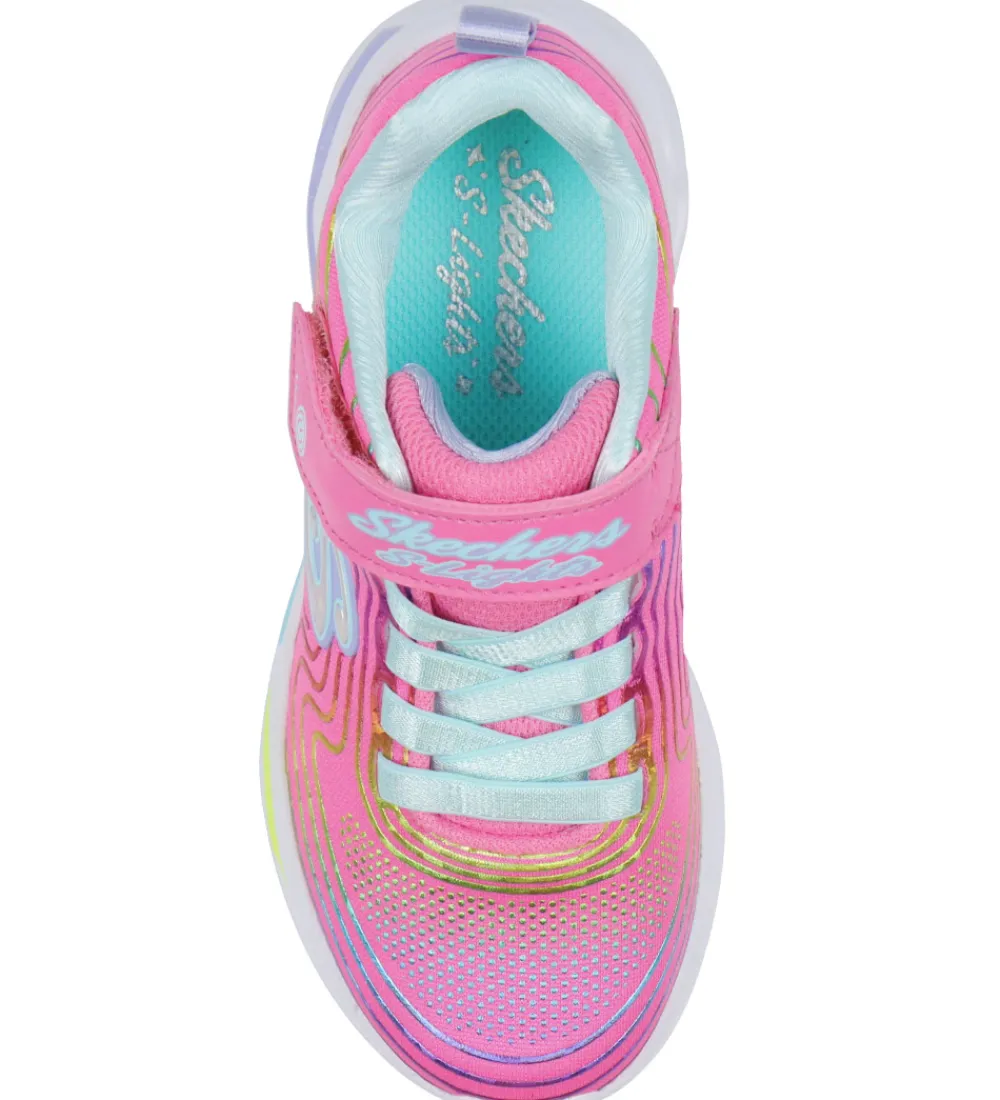 Skechers Blinkesko*Sko m. Lys - Wavy Beams - Pink/Multi