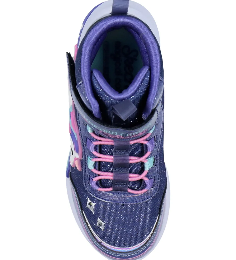 Blinkesko-Skechers Støvler m. Lys - Unicorn Chaser - Navy/Multi