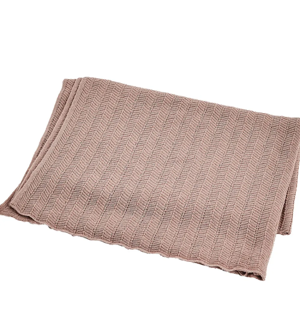 Tæpper|Børneværelset-Smallstuff Babytæppe - Uld - 80x100 cm - Fishbone - Powder