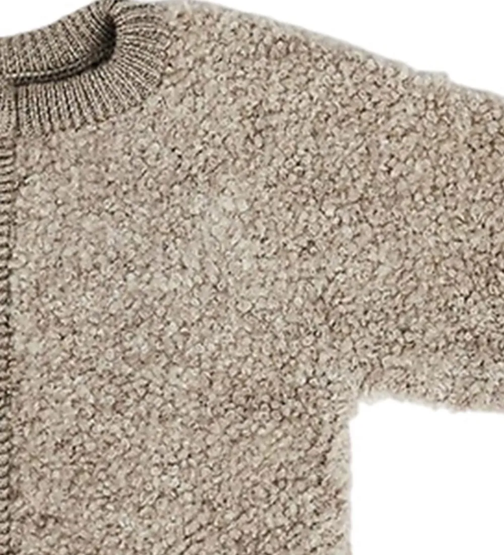 Cardigans|Uld-Smallstuff Cardigan m. Lynlås - Uld - Natur Melange