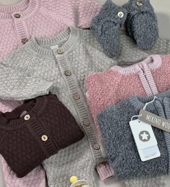 Cardigans|Uld-Smallstuff Cardigan m Lynlås - Uld - Grey Melange