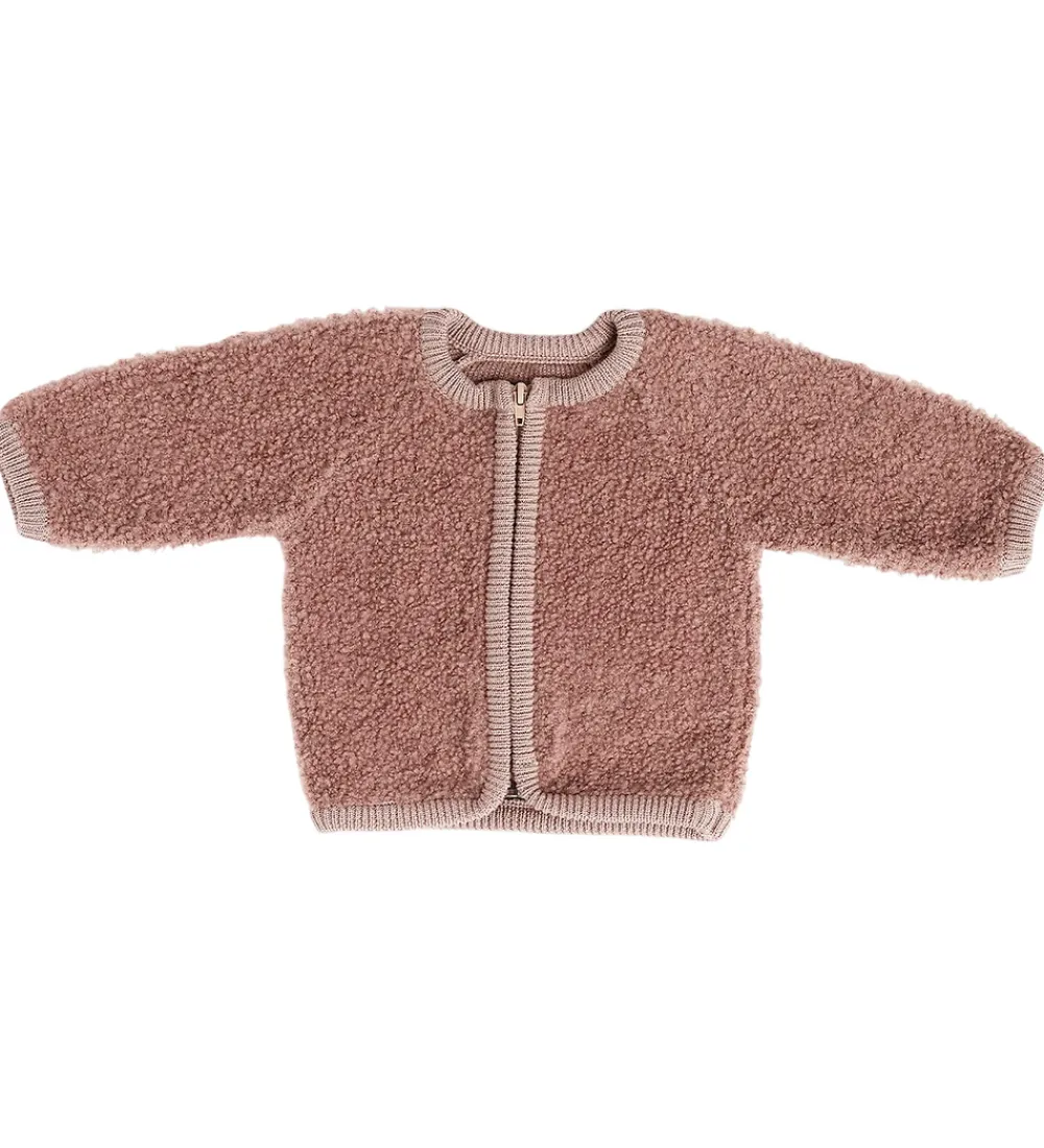 Cardigans|Uld-Smallstuff Cardigan m. Lynlås - Uld - Rose