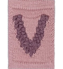 Flagranker-Smallstuff Strikket Bogstav - V - Rosa Alfabet