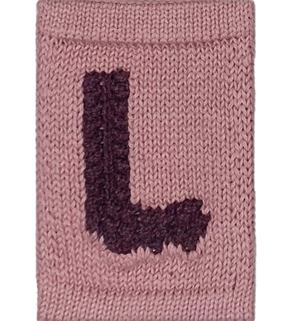 Flagranker-Smallstuff Strikket Bogstav - L - Rosa Alfabet