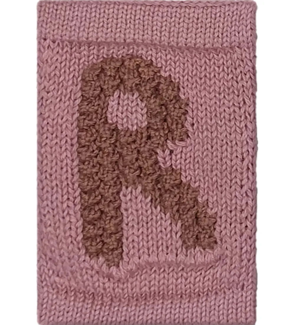 Flagranker-Smallstuff Strikket Bogstav - R - Rosa Alfabet