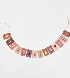 Smallstuff Flagranker|Dekoration*Strikket Flag - 1 - Rosa Tal