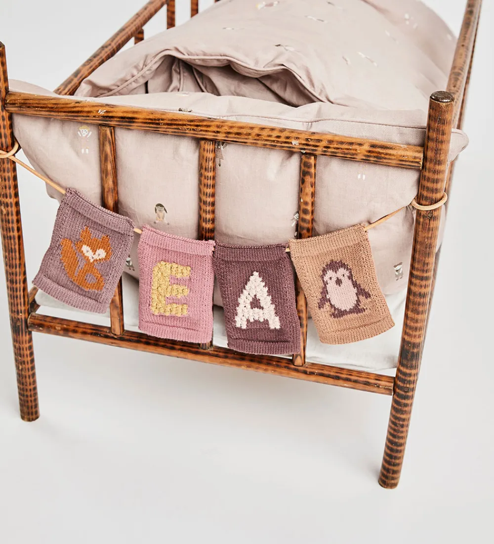 Flagranker-Smallstuff Strikket Flag - Pingvin - Rosa Motiv