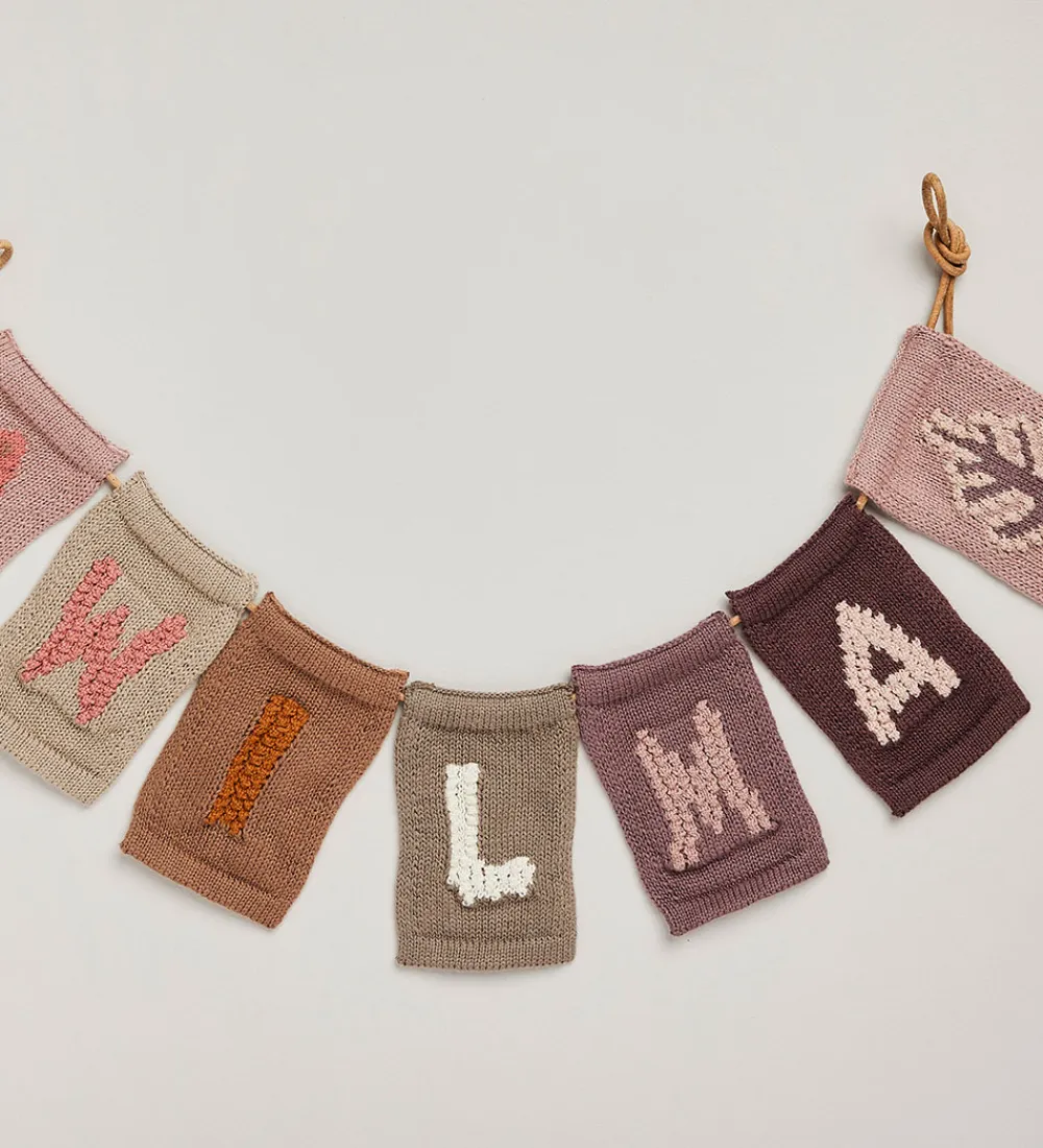 Flagranker-Smallstuff Strikket Flag - Blad - Rosa Motiv