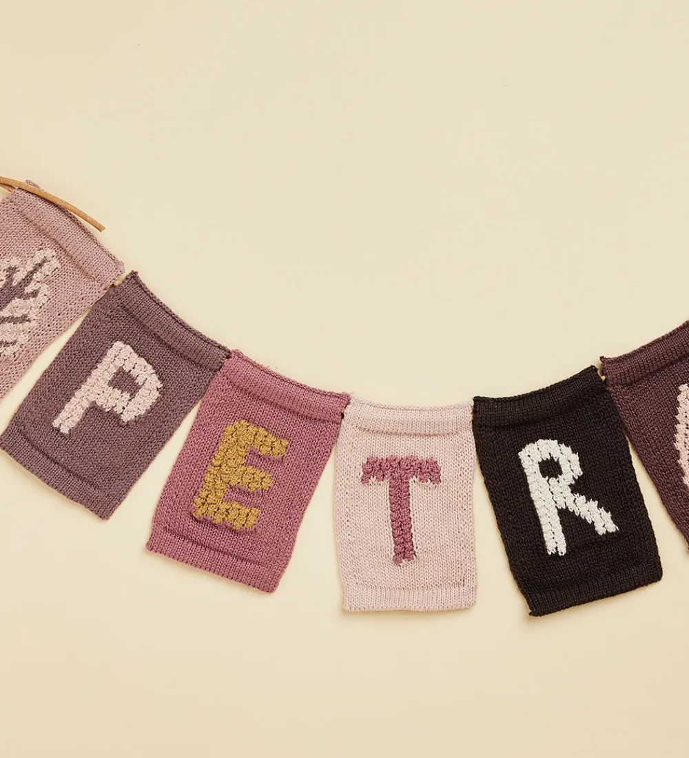 Flagranker-Smallstuff Strikket Flag - Blad - Rosa Motiv