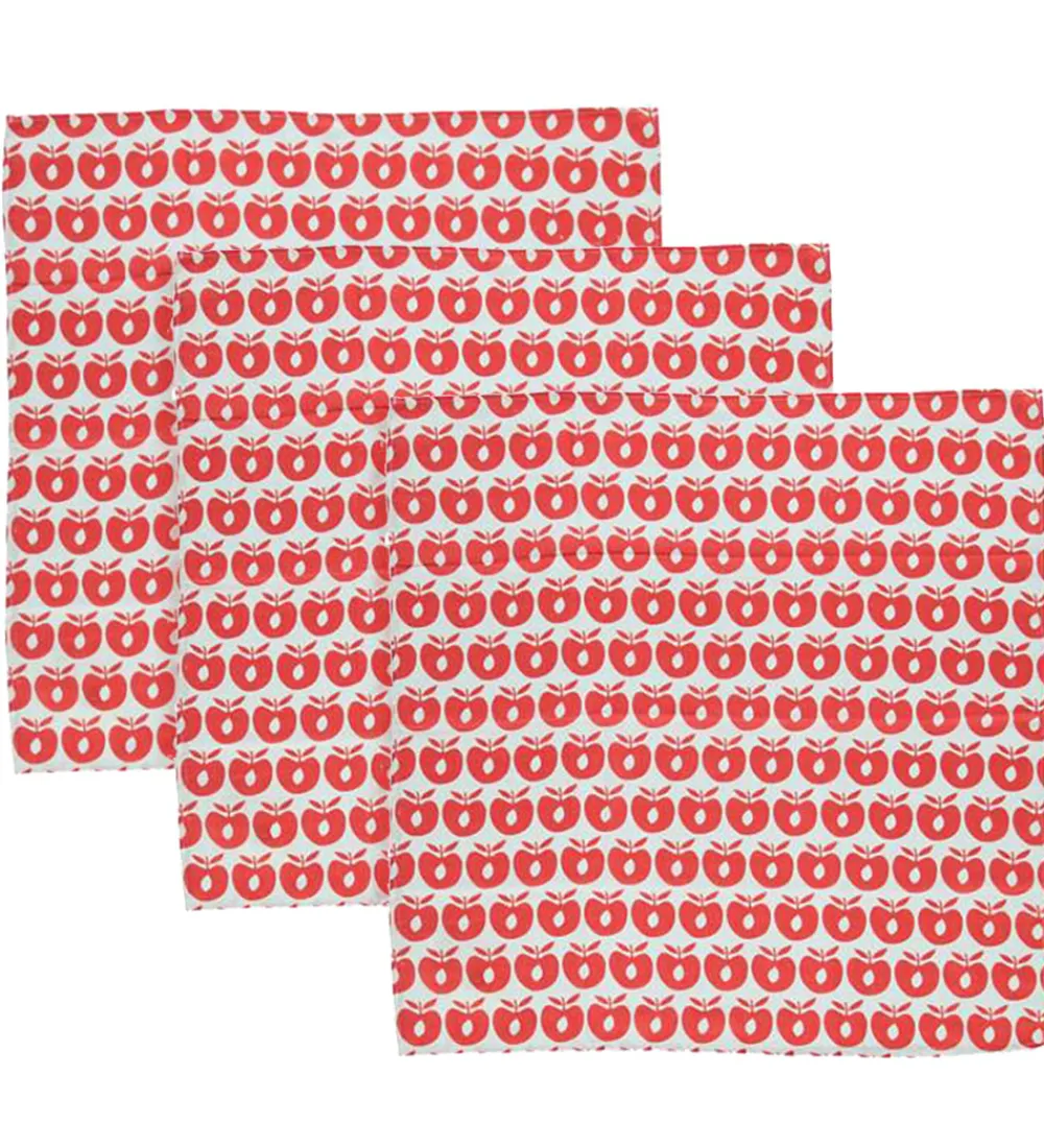 Stofbleer-Småfolk Stofbleer - 3-pak - 79x79 - Apple Red