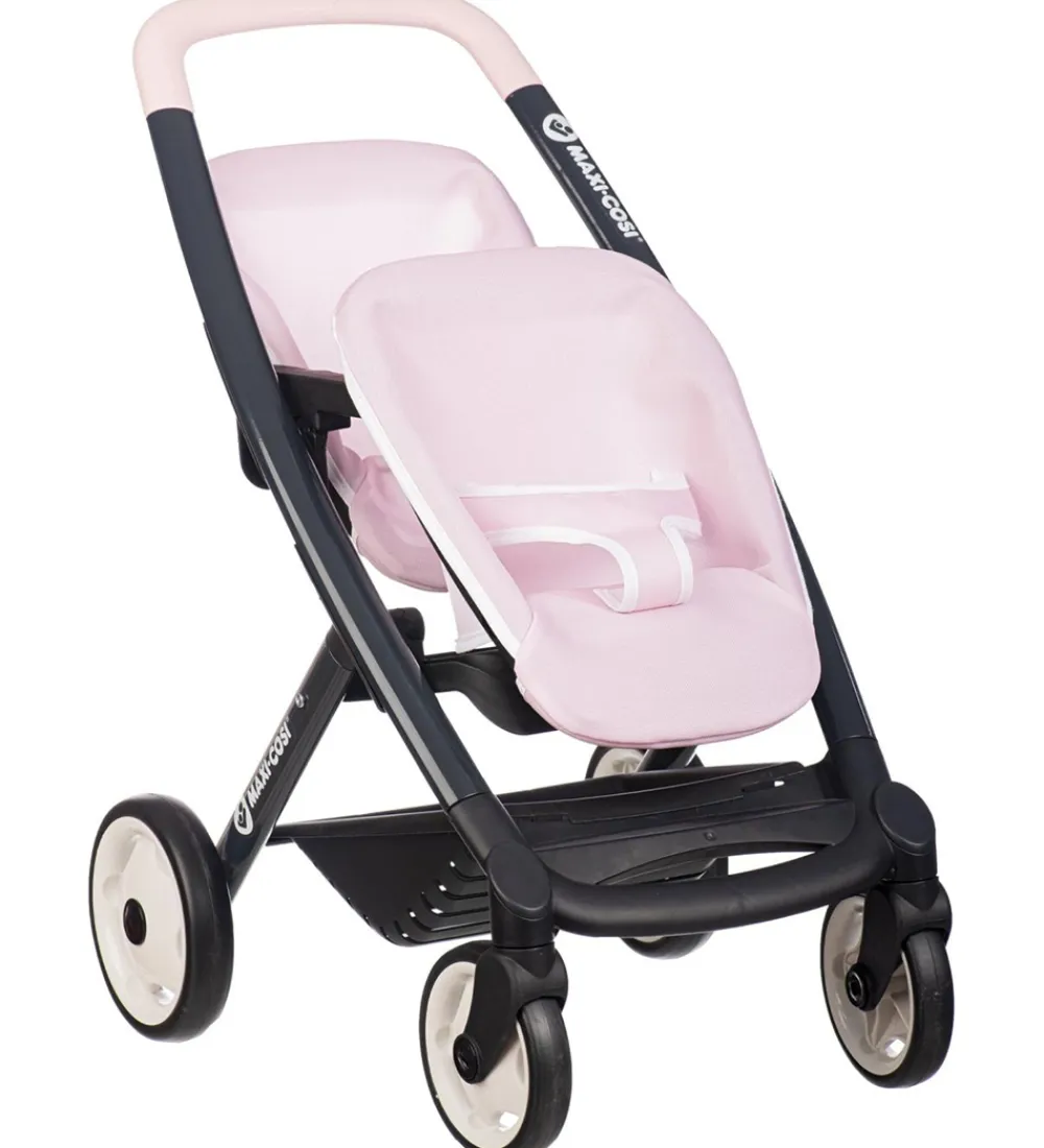 Dukker Og Tilbehør-Smoby Tvillingeklapvogn Til Dukker - Maxi-Cosi - Pink