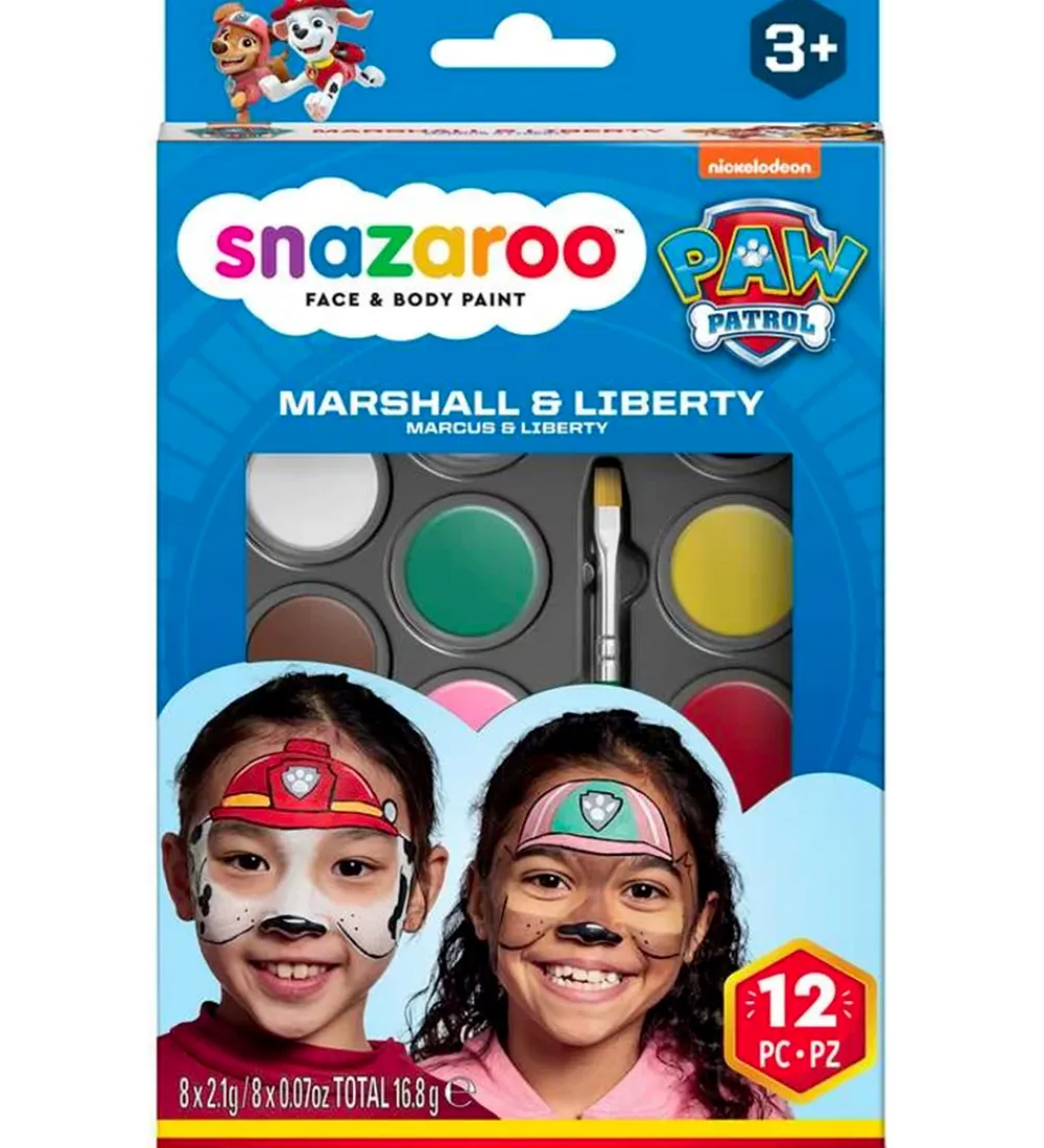 Sminke-Snazaroo Ansigtsmaling - 8 Farver - Paw Patrol Marshall & Libert