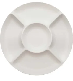 Tallerkener-SnikSnack Snackfad - 5 Rum - 25 cm - Hvid