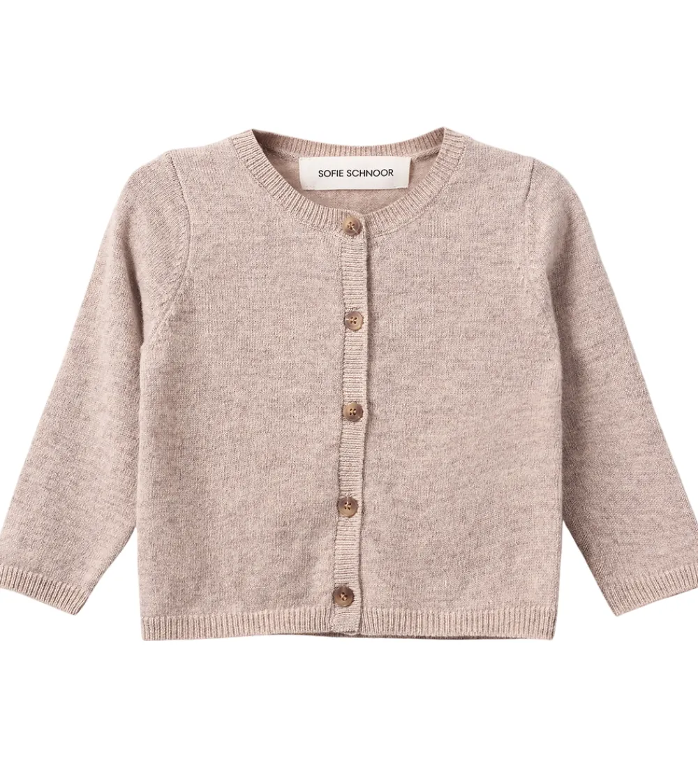 Striktrøjer-Sofie Schnoor Cardigan - Strik - Uld - Cisse - Brown Melange