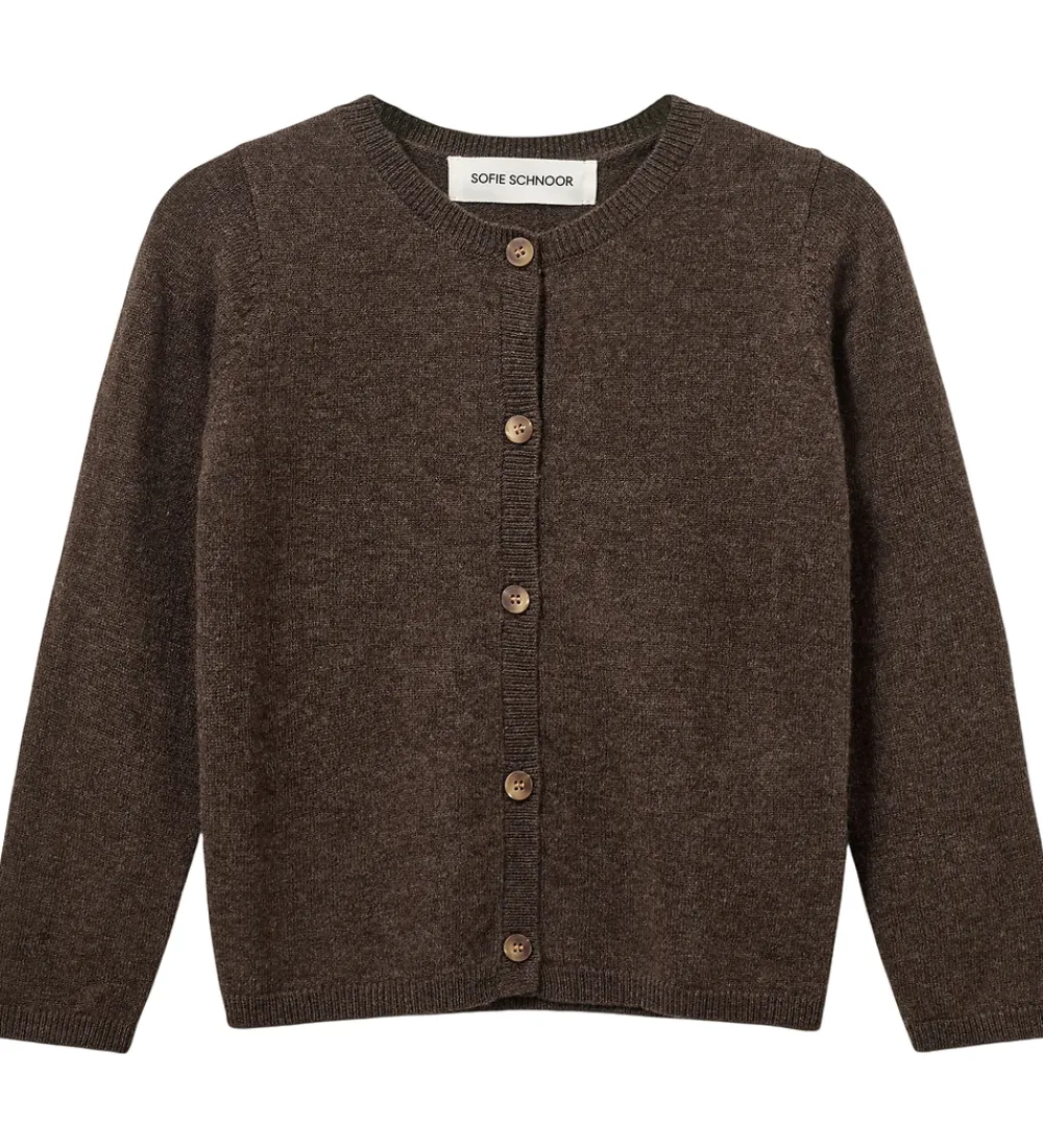 Striktrøjer-Sofie Schnoor Cardigan - Strik - Uld - Cisse - Brown Fudge