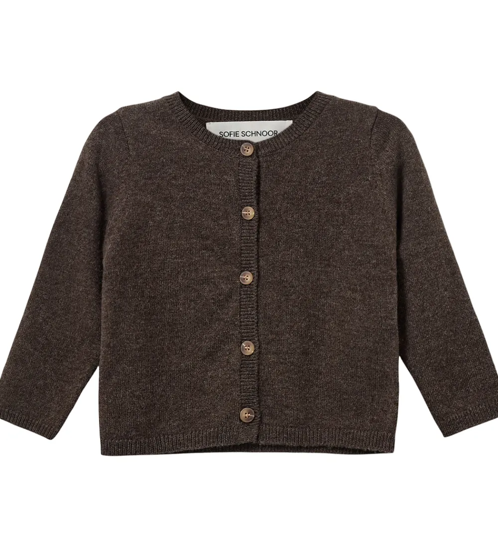 Striktrøjer-Sofie Schnoor Cardigan - Strik - Uld - Cisse - Brown Fudge