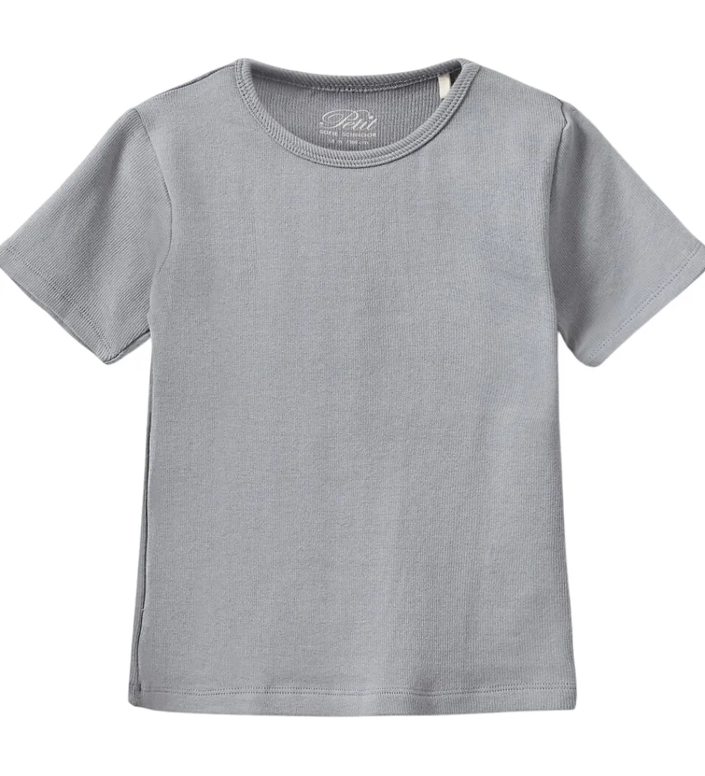 Sofie Schnoor Basis*T-shirt - Rib - Stone Blue