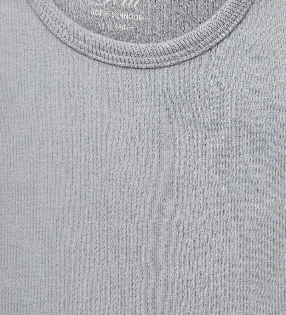 Sofie Schnoor Basis*T-shirt - Rib - Stone Blue