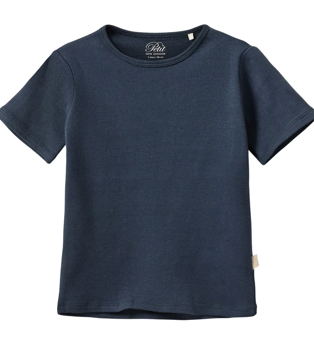 T-Shirts|Basis-Sofie Schnoor T-shirt - Rib - Dark Blue