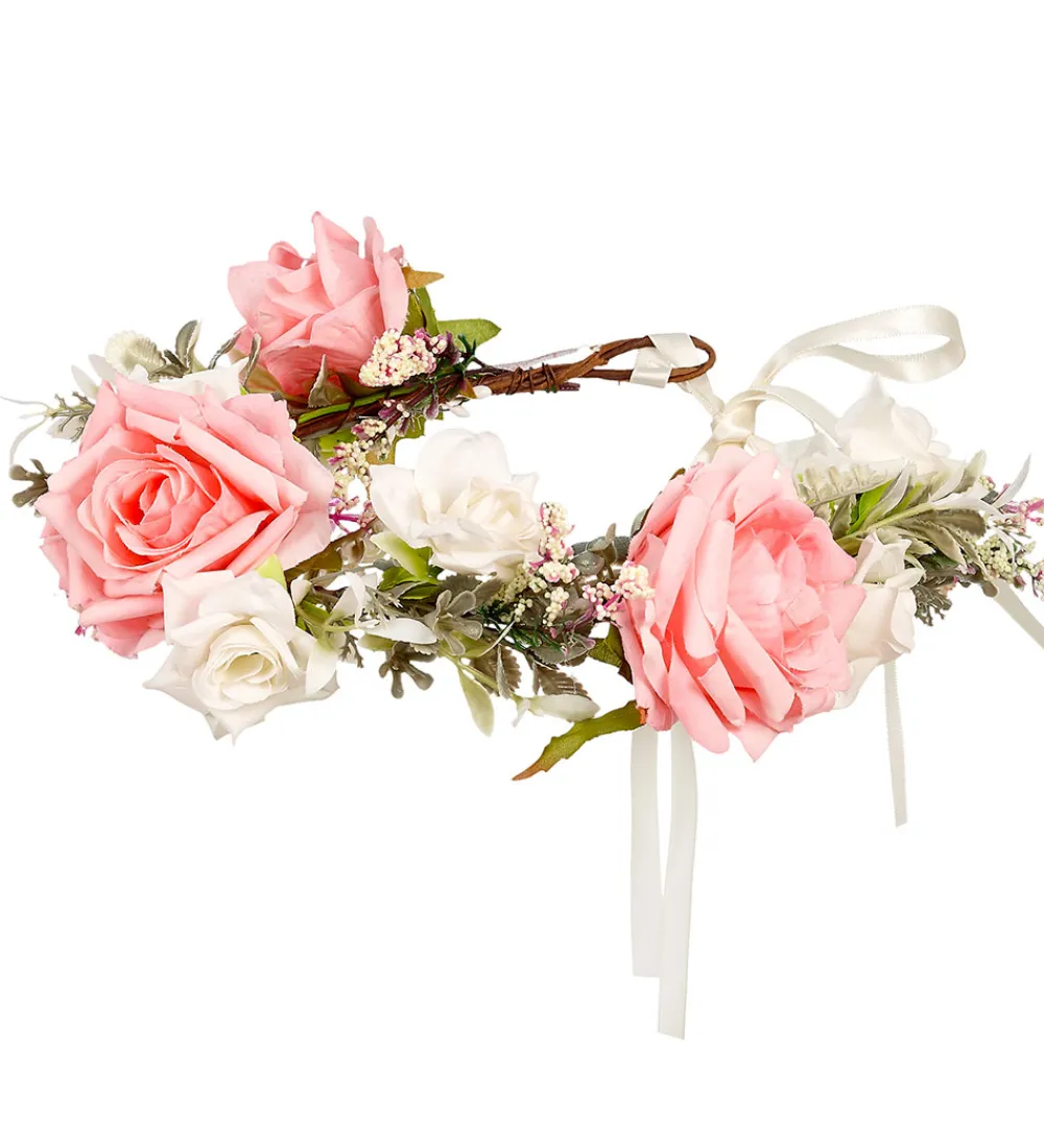 Udklædningstøj|Hårbøjler-Souza Udklædning - Hårbøjle m. Blomster- Eefke - Rosa/Hvid