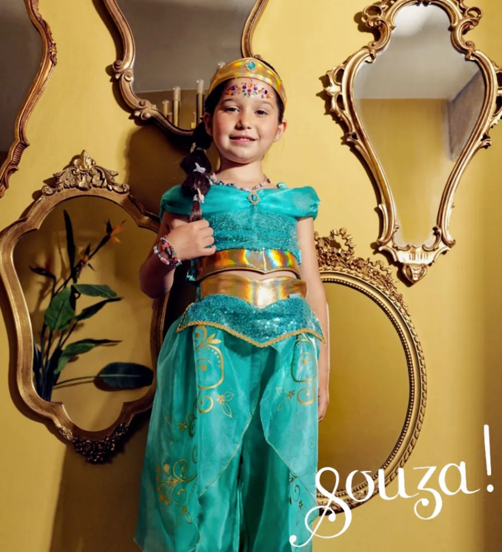 Udklædningstøj-Souza Udklædning - Prinsesse - Amira - Turkis