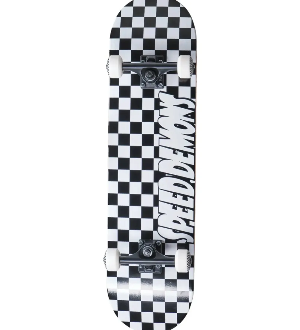 Skateboards-Speed Demons Skateboard - 7" - Checkers Komplet - Sort/Hvid
