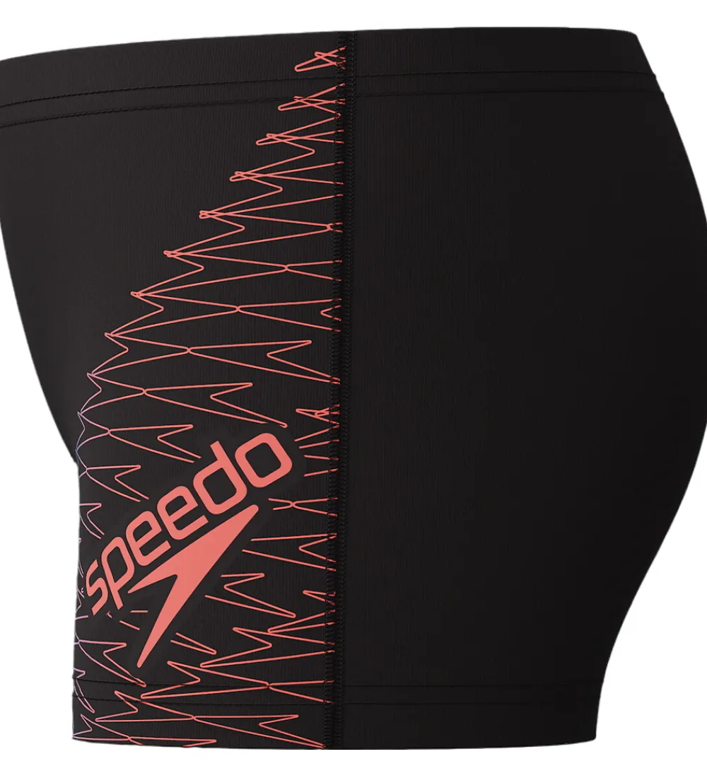 Speedo Svømmetøj|Svømning*Badebukser - Medley Logo - Sort m. Rød