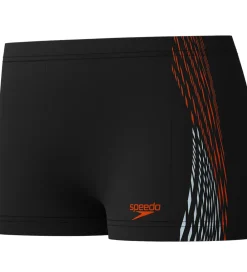 Speedo Svømmetøj*Badebukser - Plastisol Placement - Sort m. Orange