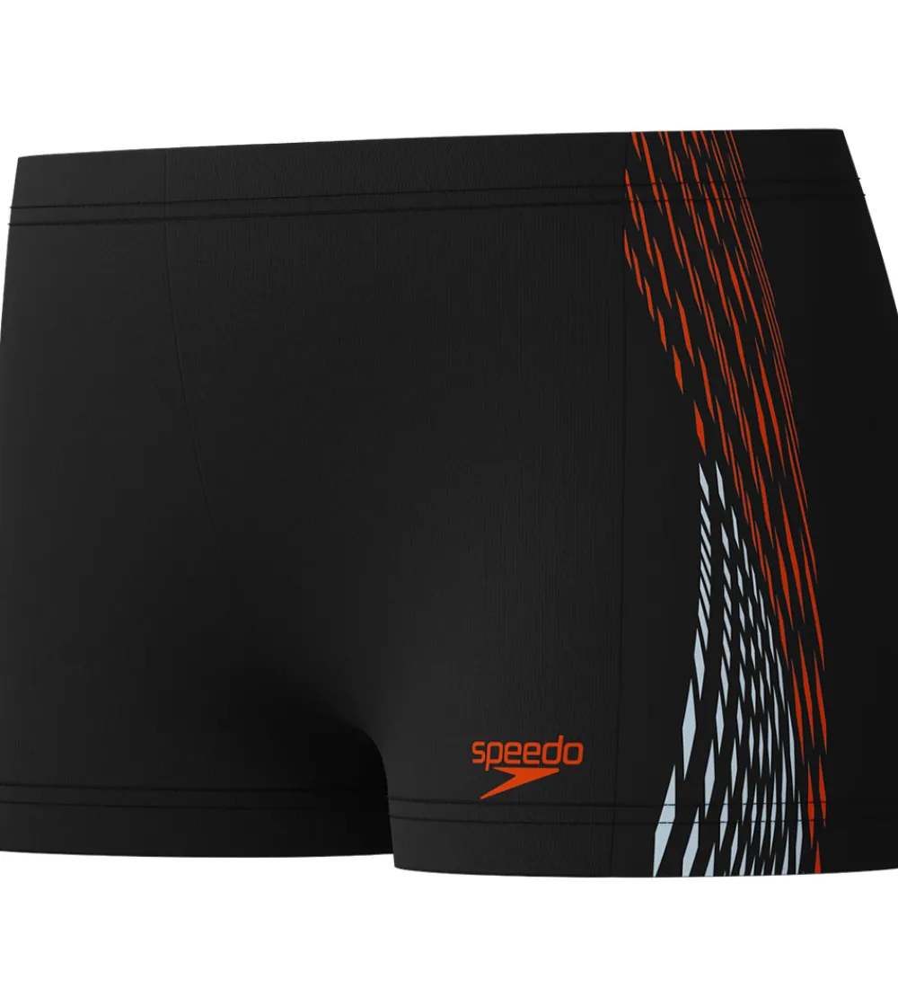 Speedo Svømmetøj*Badebukser - Plastisol Placement - Sort m. Orange