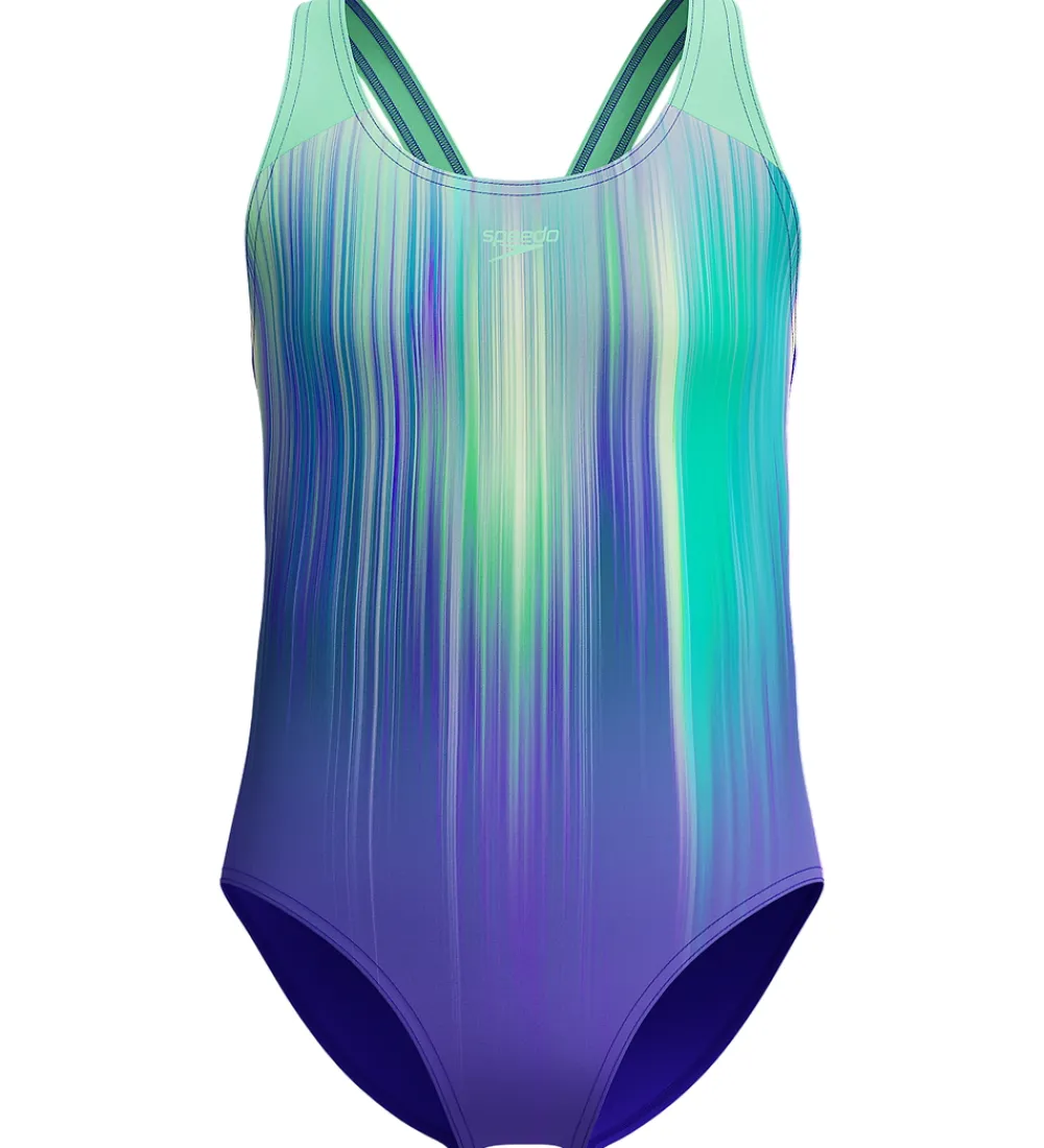 Speedo Svømmetøj|Svømning*Badedragt - Digi Placement Splashback - Grøn/Lilla