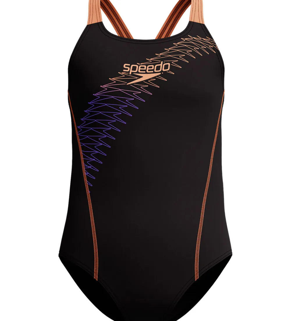 Speedo Svømmetøj|Svømning*Badedragt - Medalist - Sort/Fersken