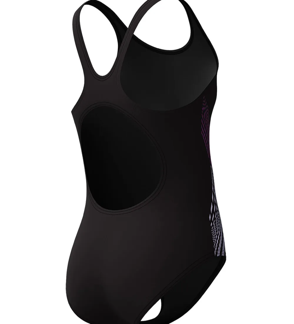 Speedo Svømmetøj*Badedragt - Placement Muscleback - Sort m. Lilla