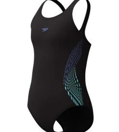 Svømmetøj-Speedo Badedragt - Placemement Muscleback - Sort m. Blå