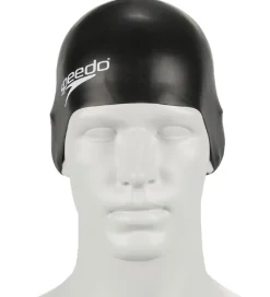 Speedo Badehætter*Badehætte - Junior Plain Moulded Silicone Cap - Sort