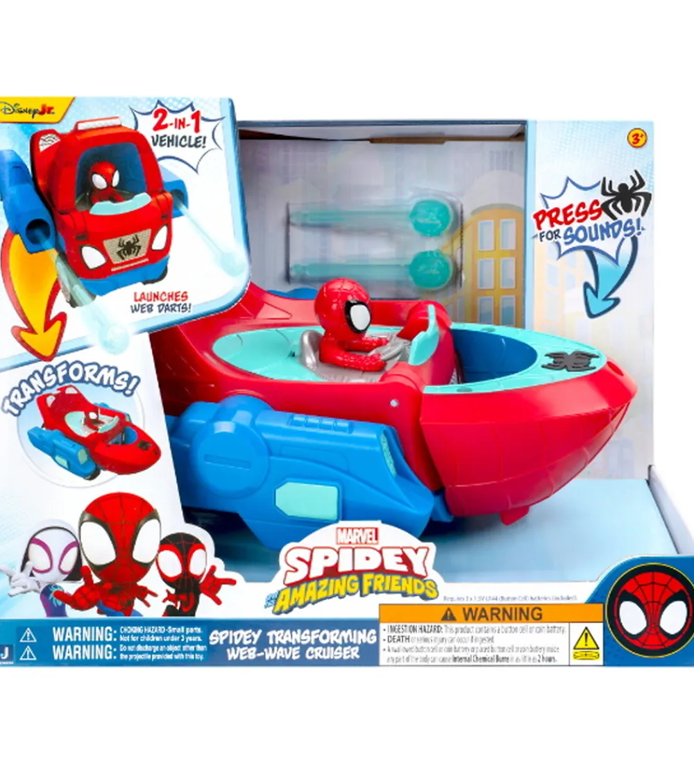 Biler, Tog Og Køretøjer-Spidey Båd m. Lyd - Transforming Web-Wave Cruiser