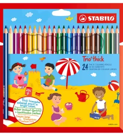 Stabilo Tuscher Og Farver|Skriveredskaber*Farveblyanter - Trio Thick - 24 stk. - Multifarvet