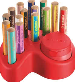 Tuscher Og Farver|Kreativ Leg-Stabilo Farveblyanter - Woody 3-i-1 Deskset - 15 Stk. - Multifa