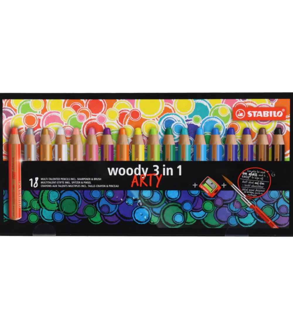Stabilo Skriveredskaber*Farveblyanter - Woody - 18 stk. - Arty