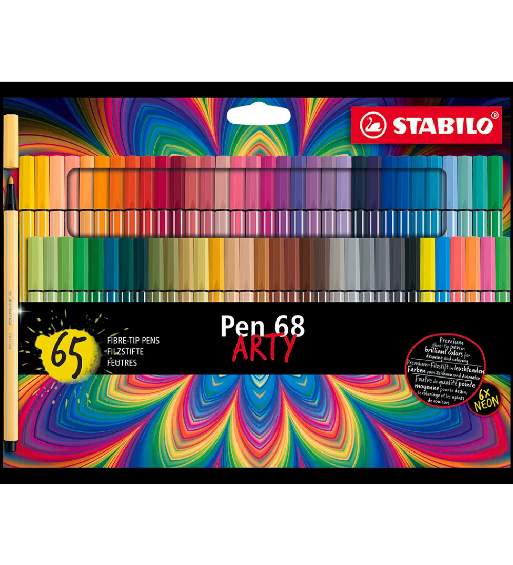 Tuscher Og Farver|Kreativ Leg-Stabilo Tuscher - Pen 68 Arty - 65 stk. - Multifarvet