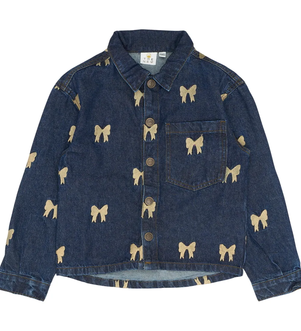 Skjorter-The New Denimjakke - TnRaquel - Medium Blue Denim AOP