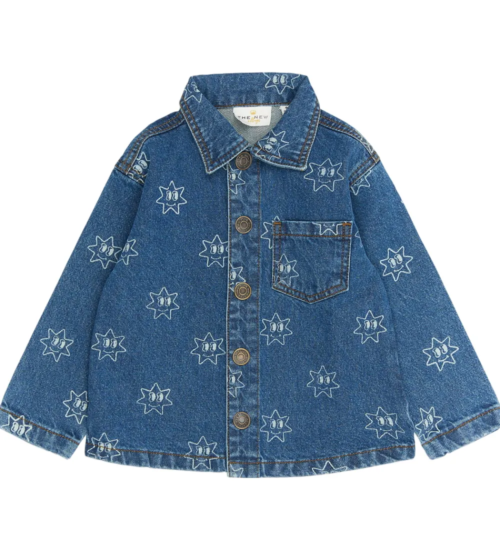 The New Skjorter*Siblings Denimjakke - TnstRipley - Medium Blue Denim AOP