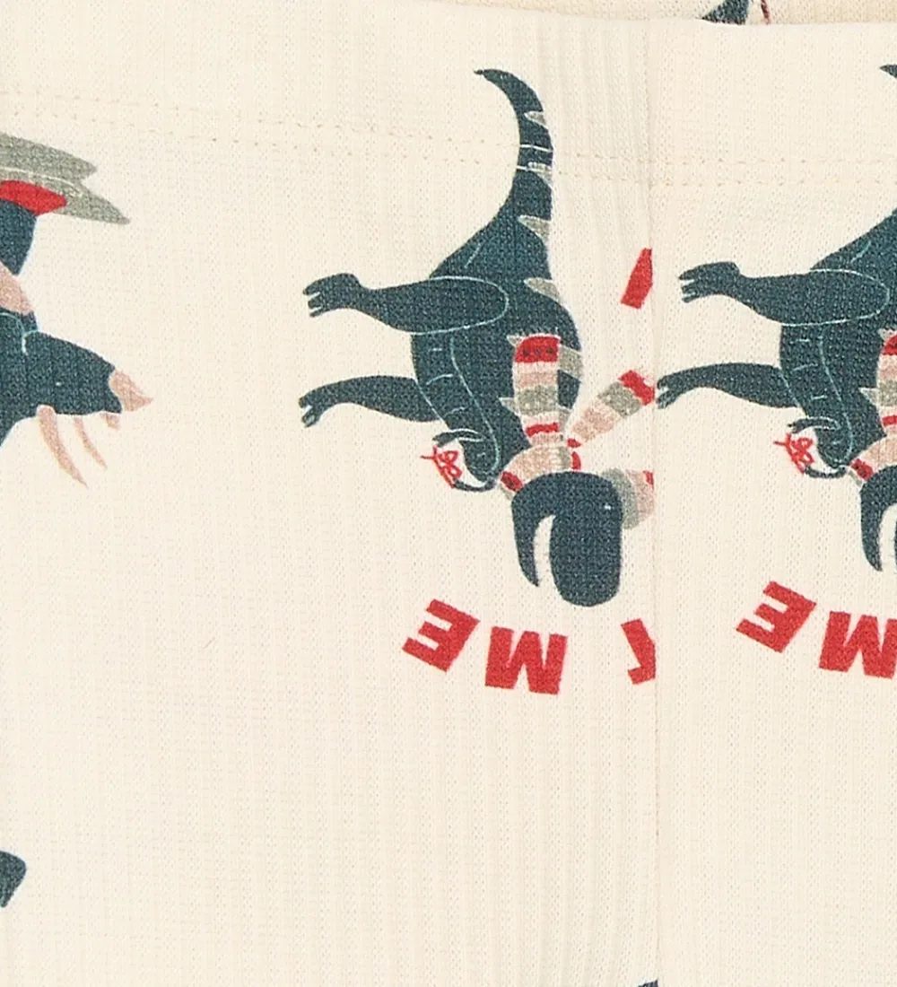 Leggings-The New Siblings Leggings - Rib - TnsbHoliday - Gardenia Dino