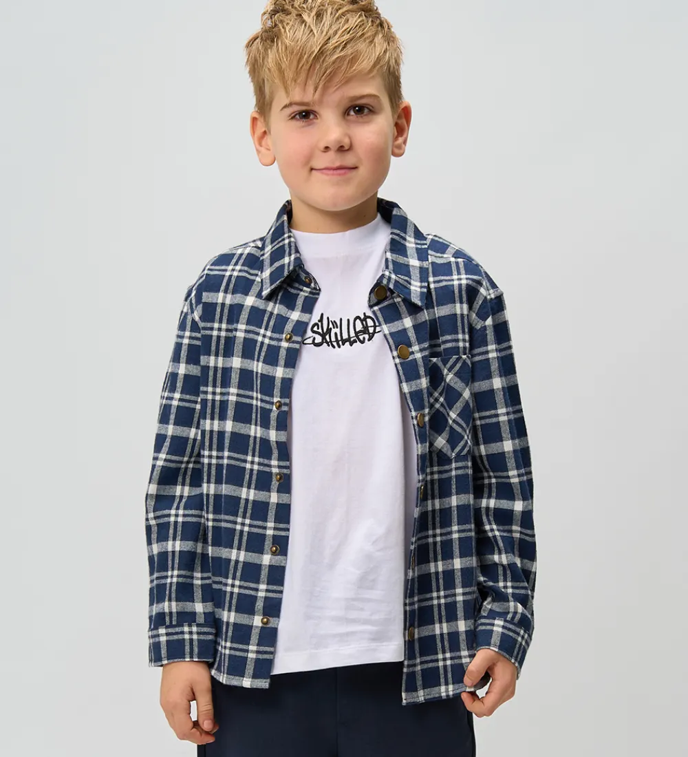 Skjorter-The New Skjorte - TnRonan - Navy Blazer Check