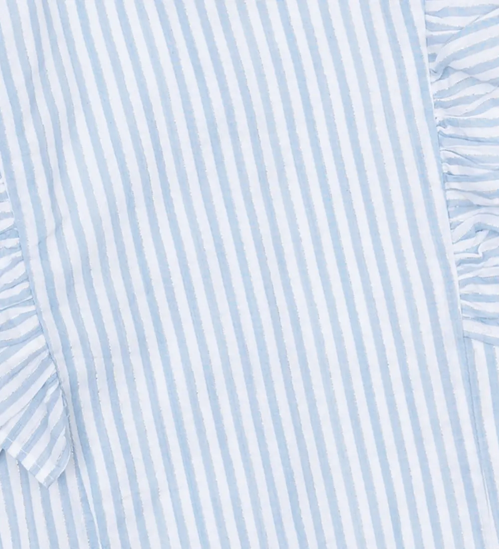 The New Toppe*Top/Hårelastik - TnNalani - White Swan Striped m. Glimme