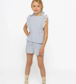 The New Toppe*Top/Hårelastik - TnNalani - White Swan Striped m. Glimme